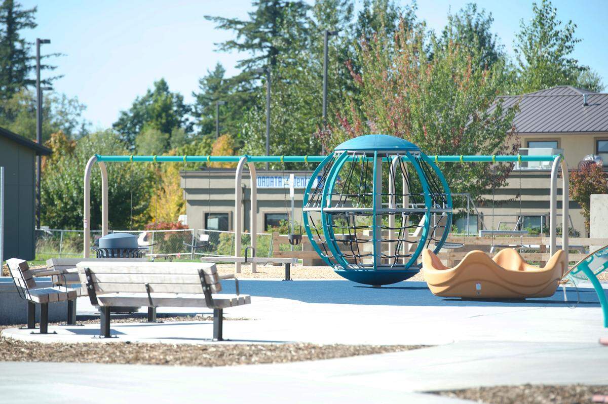 The first part of the new Cordata Park in Bellingham opened to the public in September 2020. Its spray park will open for the first time on June 15.