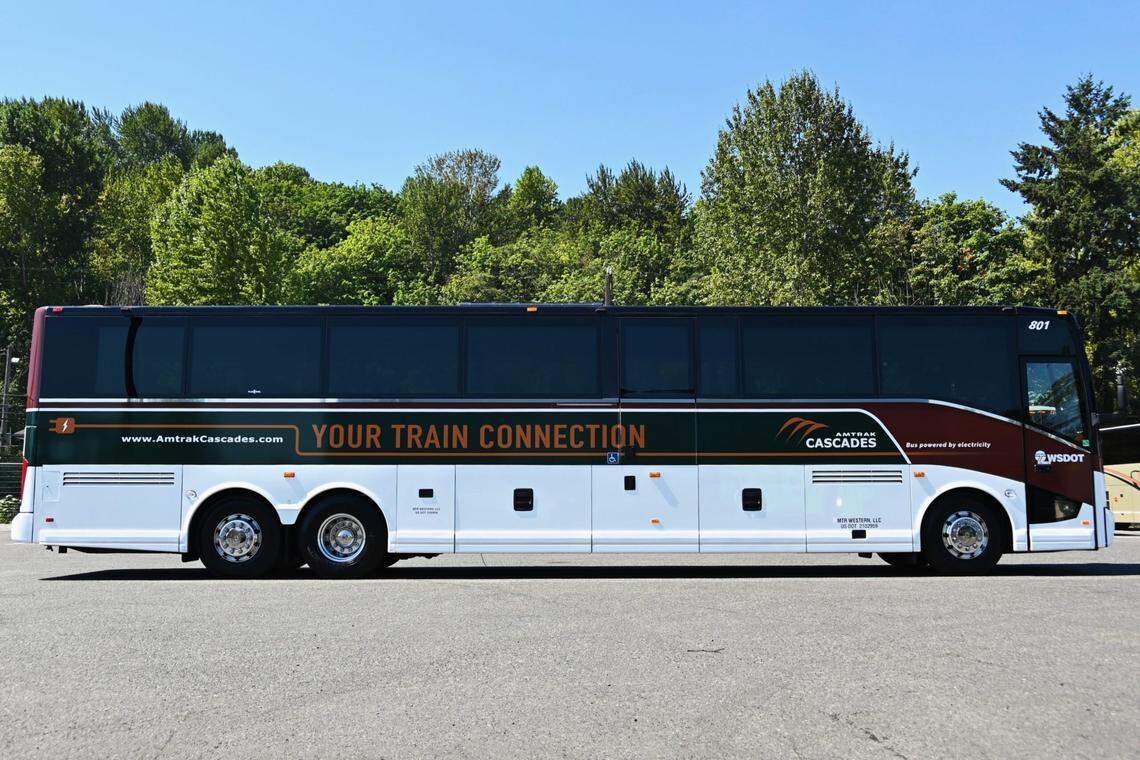 The Washington State Department of Transportation and Amtrak rolled out its first sustainable electric bus in August 2023.