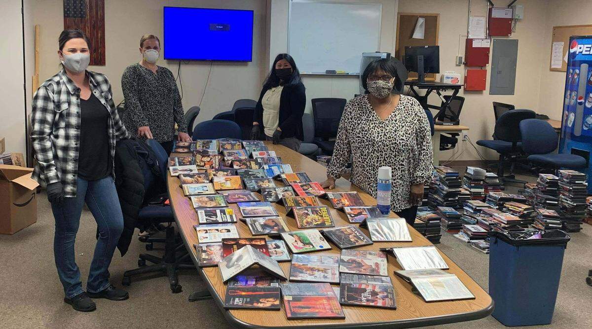 Whatcom County first responders collected more than 3,000 new and used DVDs to give to area residents in long-term care facilities that have been locked down for a full year during the pandemic. Whatcom County Sheriff’s Office Behavioral Health Deputy Jerilyn Klix, who spearheaded the effort, said she and three other ladies from the sheriff’s office spent more than 12 hours disinfecting the DVDs to be donated.