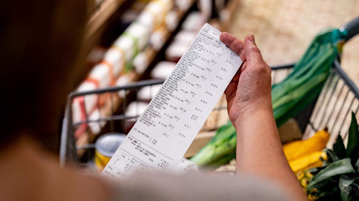 Grocery store receipt stock photo.