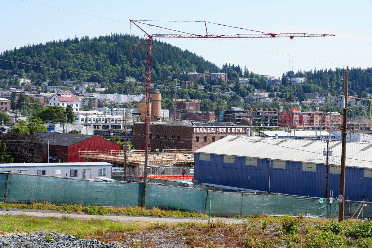 Construction is underway to redevelop an eight-block area of the Old Town District in Bellingham. The entire development project is expected to bring about 800 residential units to the city by 2035.