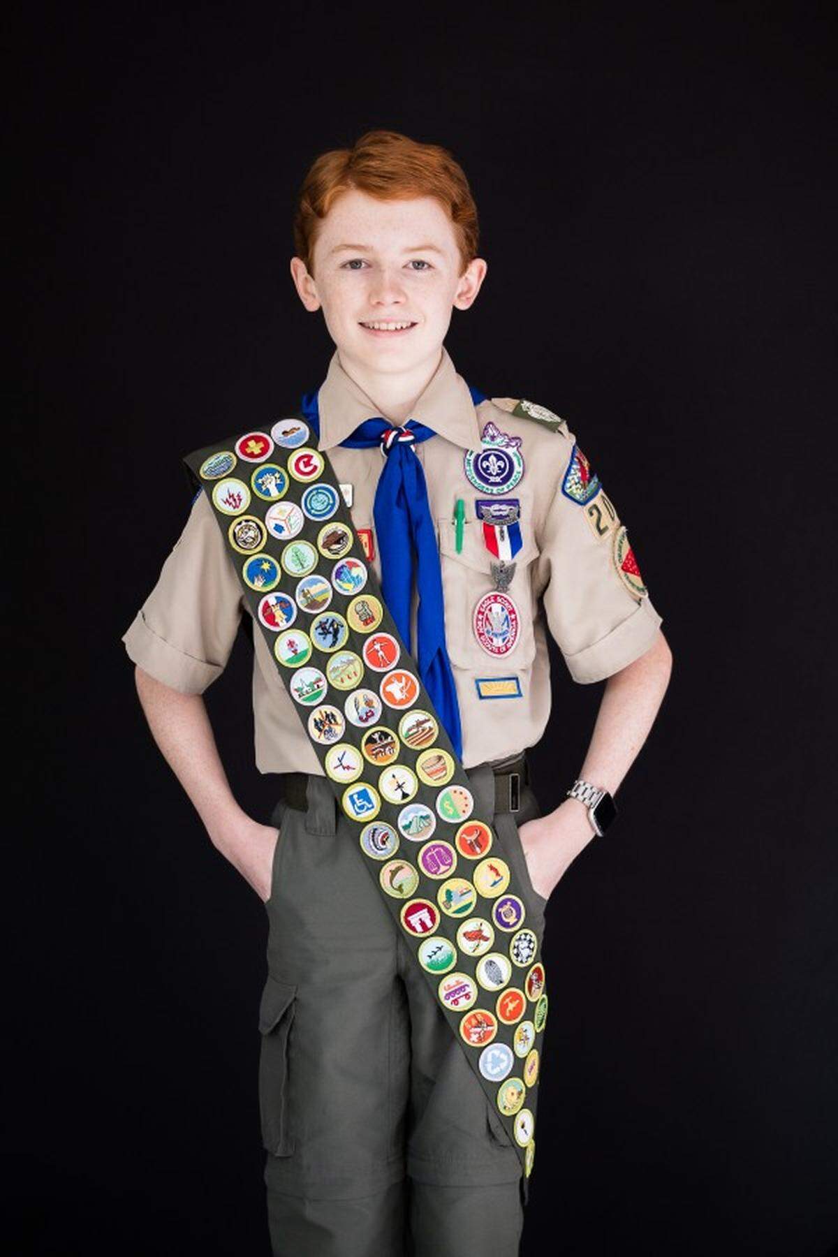 Bellingham teen Ronan Maher said his research shows he’s one of the Boy Scouts in the country to earn both his Eagle Scout and all 137 merit badges. He accomplished the feat shortly before his 14th birthday.