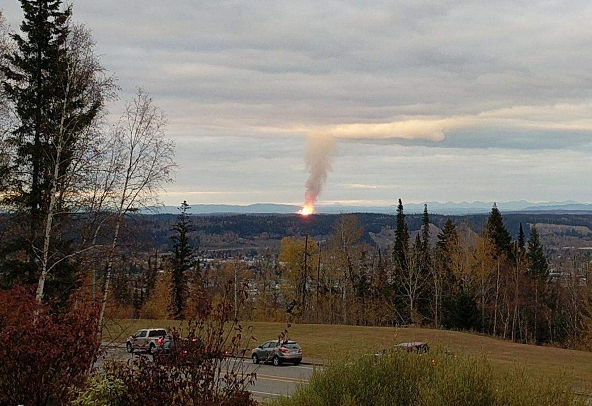 A massive pipeline explosion Tuesday near the community of Shelley, B.C, risks cutting off the flow of Canadian natural gas to Washington state, and companies are urging customers to conserve.