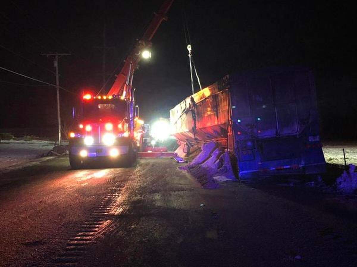 A 28-year-old Blaine man was hospitalized and is suspected of reckless driving after a head-on collision with a semi truck Sunday evening, Jan. 9, 2022, along Birch Bay Lynden Road in Whatcom County, Wash.