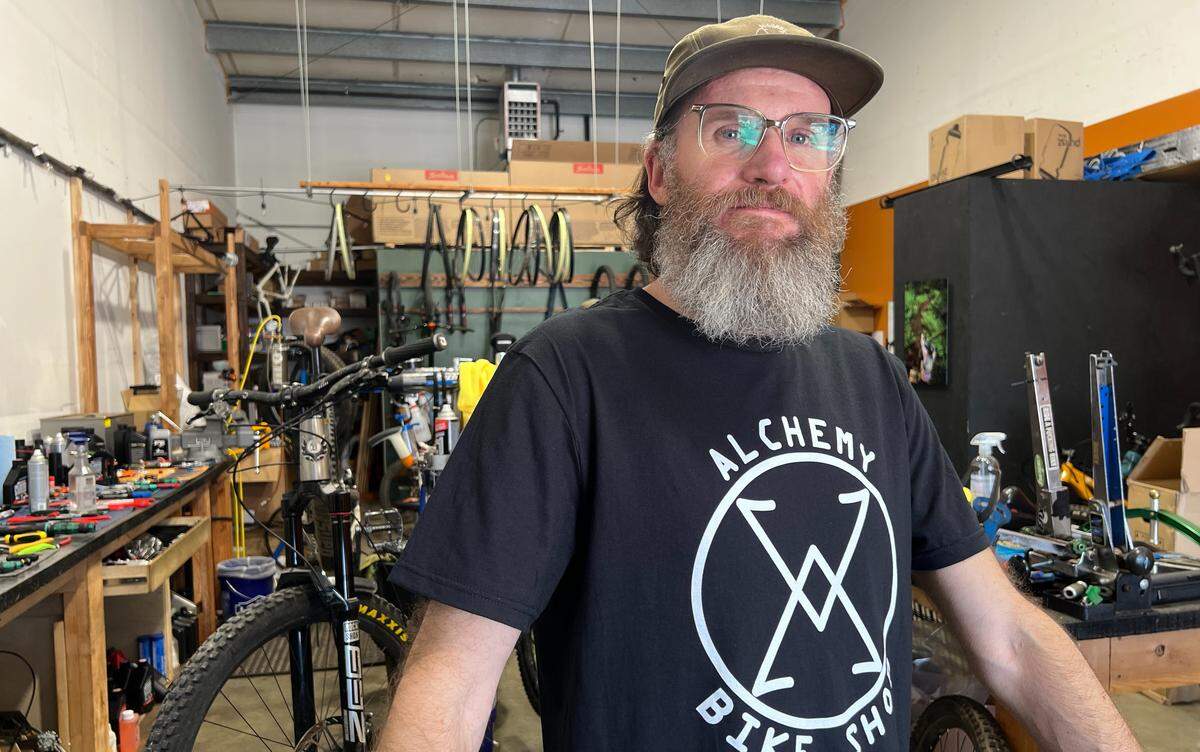 Will Hilbert owns Alchemy Bike Shop, directly across the street from the proposed new homeless day shelter.