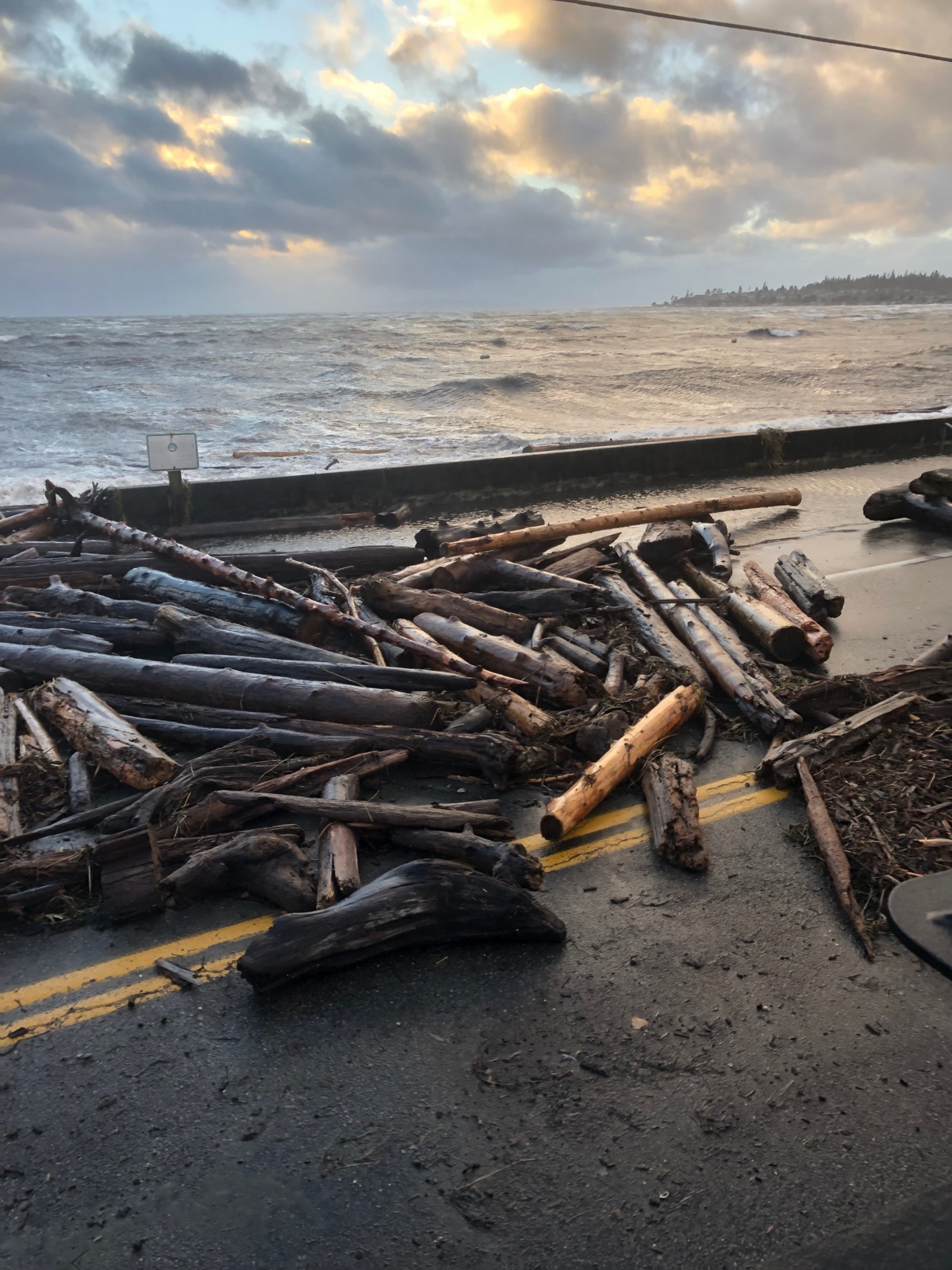 High tide and a windstorm combined Dec. 20 to flood Birch Bay Drive.