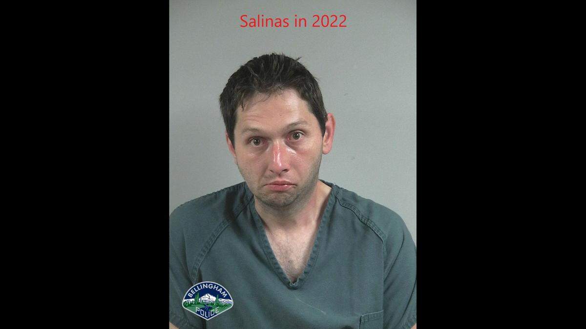 Marco M. Salinas is shown in a Bellingham Police booking photo in 2022. Salinas was booked late Sunday, Nov. 13, on charges related to the Oct. 27 chase from Bellis Fair mall toward downtown, where officers suspended their pursuit as it neared the more populated area.
