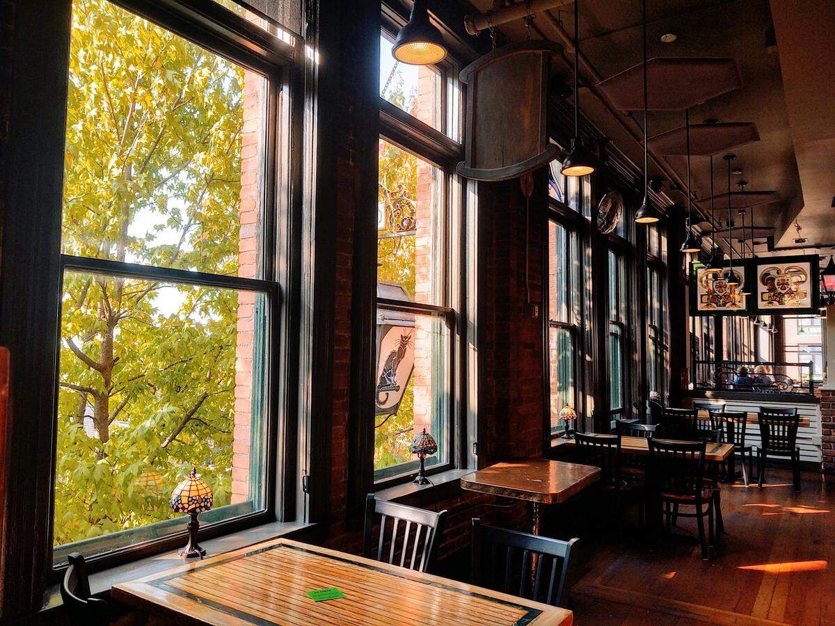 The historic interior of The Black Cat in Fairhaven.