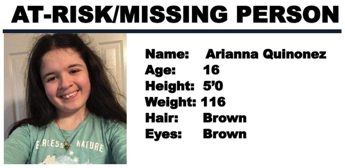 Arianna Quinonez, 16, of Lynden, Wash. was last seen on Sept. 30, 2023, at 3:30 p.m. The Washington State Patrol issued an Endangered Missing Persons Advisory.
