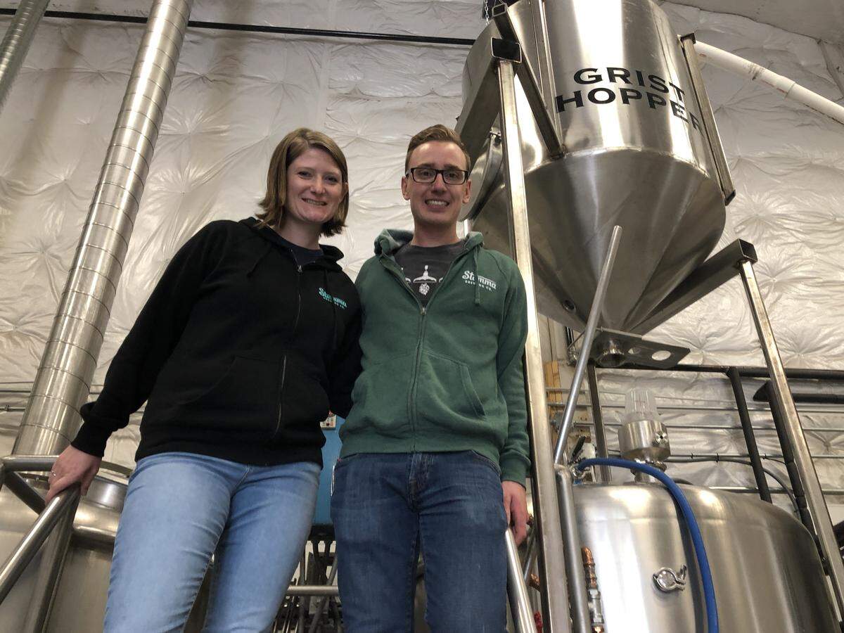 Kim and Jason Harper opened Stemma Brewing near Iowa Street and Interstate 5 in Bellingham, Wash., on Saturday, June 29, 2019. 