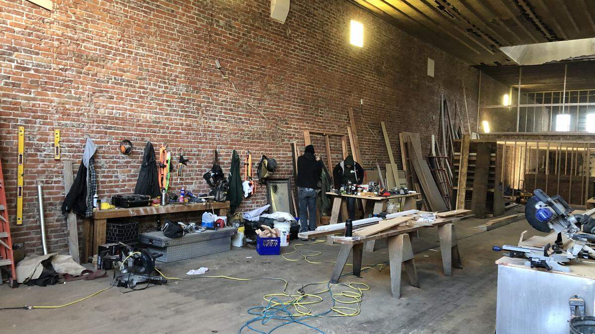 Work is being done to remodel the former Michael’s Book Store space at 109 Grand Ave. The space is expected to eventually be home to two restaurants and three apartments.