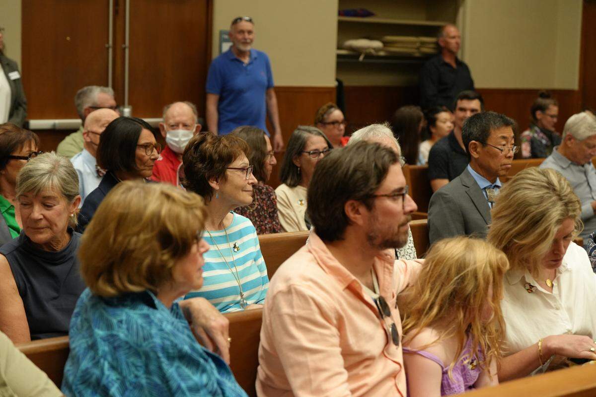 A Whatcom County Superior courtroom was full on September 3, 2024. Whatcom County Superior Court Judge Lee Grochmal ruled that an initiative to repeal a tax that funds child-care programs in Whatcom County violates the contracts clause of the Washington Constitution so it won’t appear on the Nov. 5 ballot.