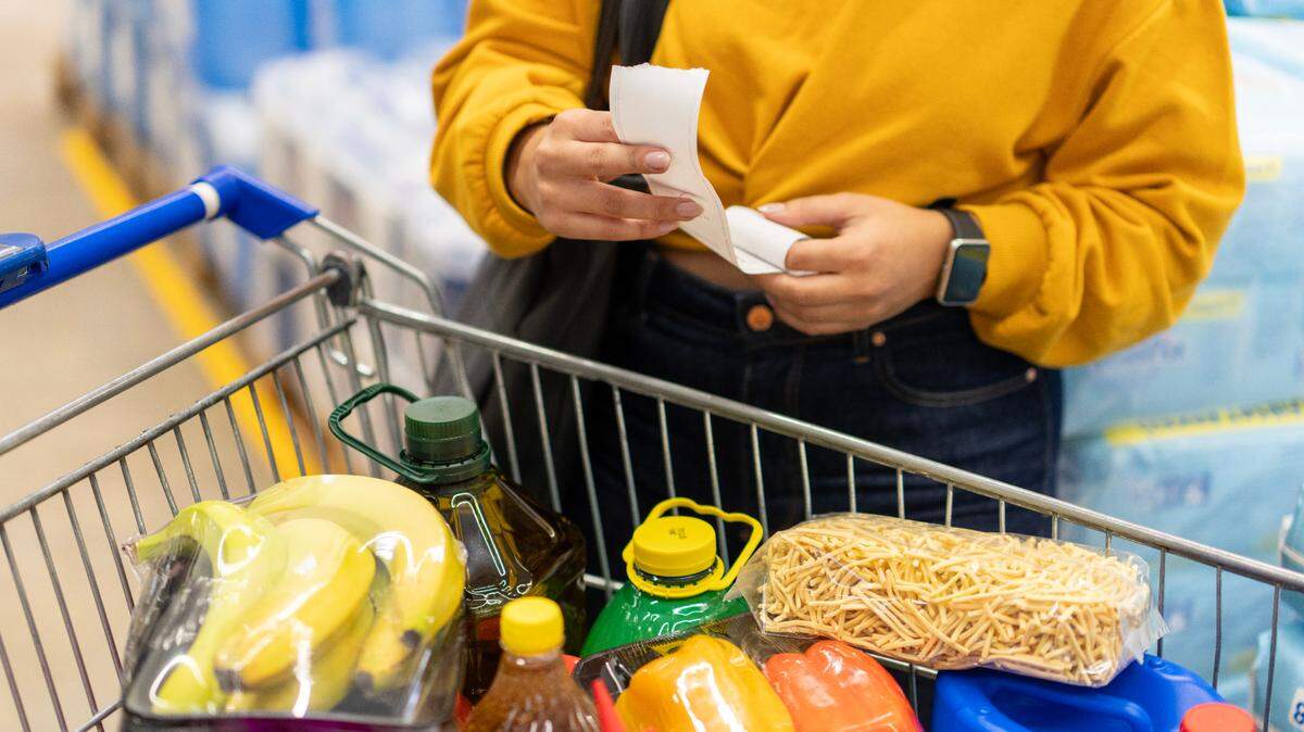 Grocery store reciept stock photo.