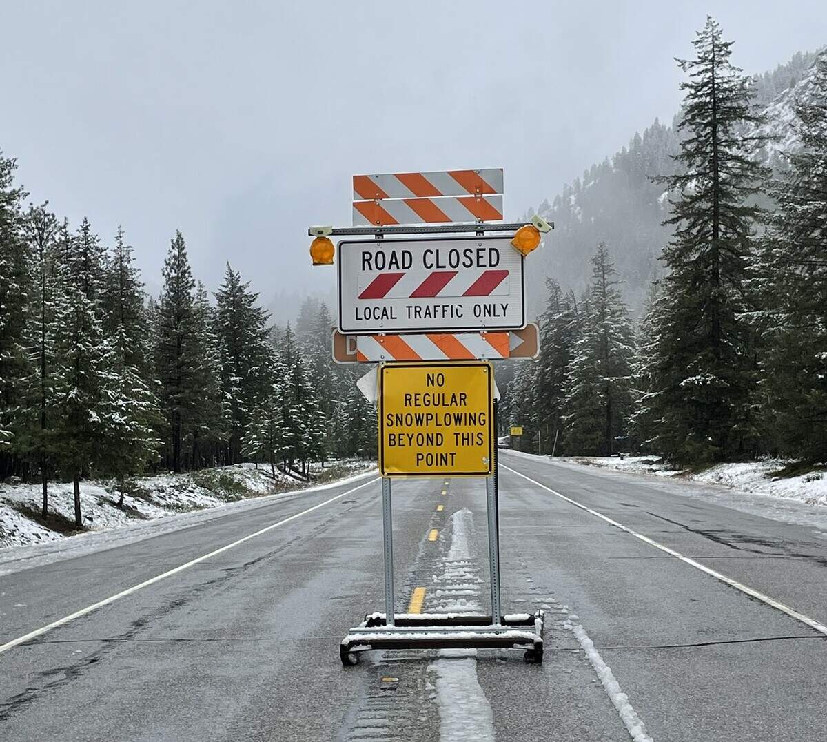 WSDOT will close Highway 20 between Ross Lake Dam and Silver Stay (milepost 134-171) at 5 p.m. on Thursday, Nov. 13, 2025.