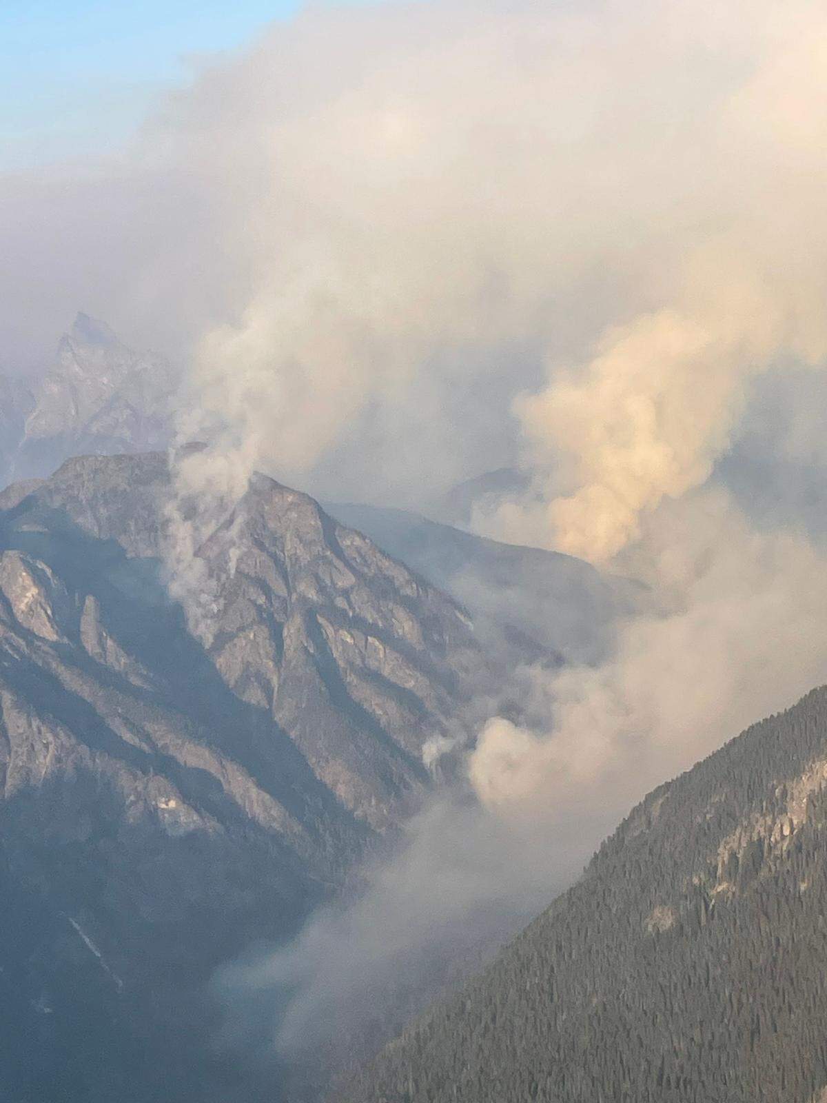 An undated handout photo shows the Perry Fire near Ross Lake in eastern Whatcom County.