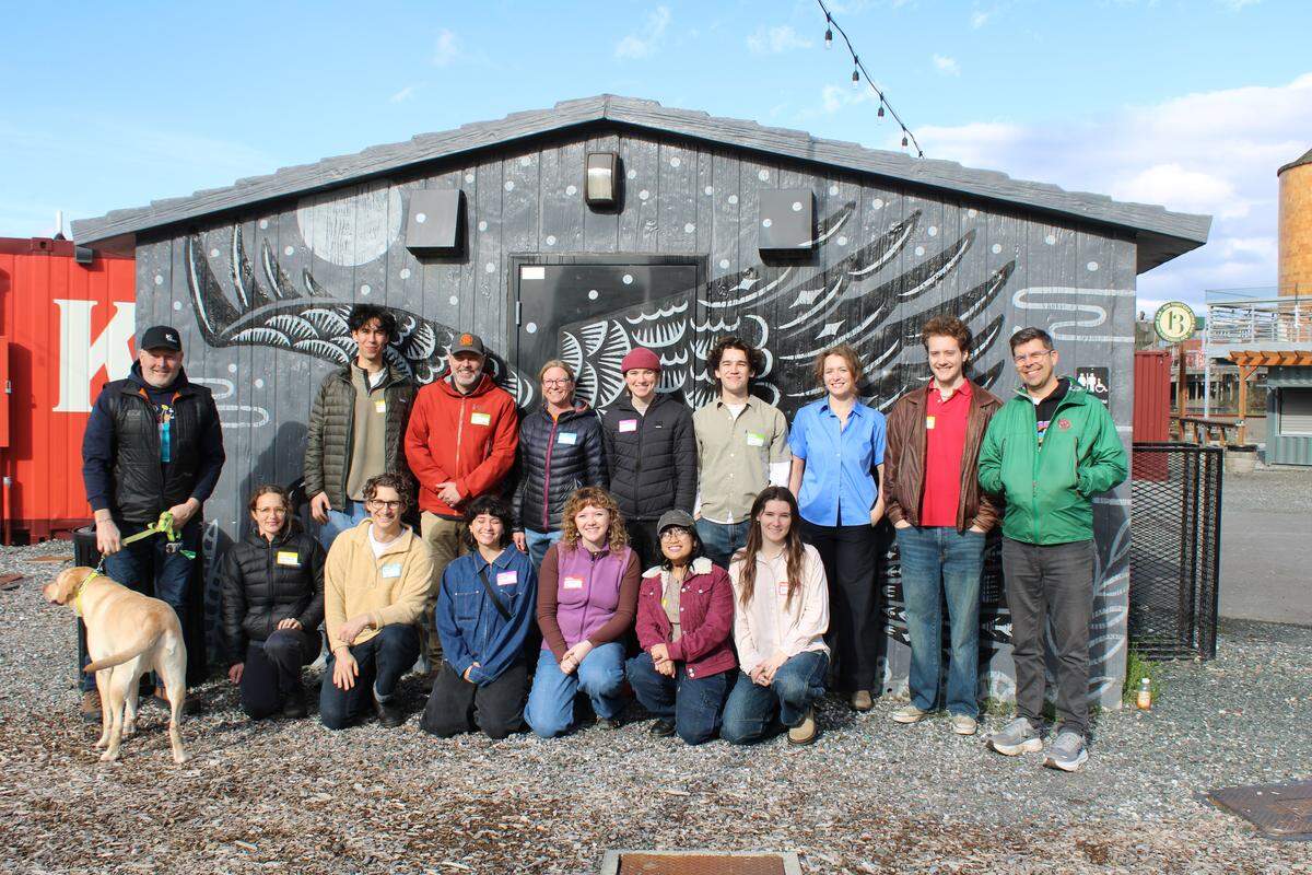The WWU Denmark Design Cohort at their project reveal at the Bellingham Waterfront on Friday, March 20. This is the first WWU cohort to have participated in the international project.