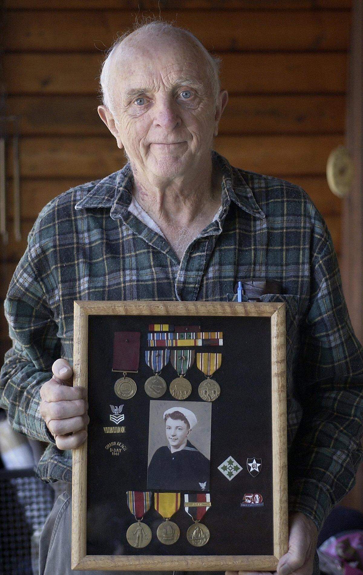 Bill Wegley, 79 in 2004, was a ship’s cook on the destroyer USS Baldwin, off Omaha Beach on June 6, 1944.