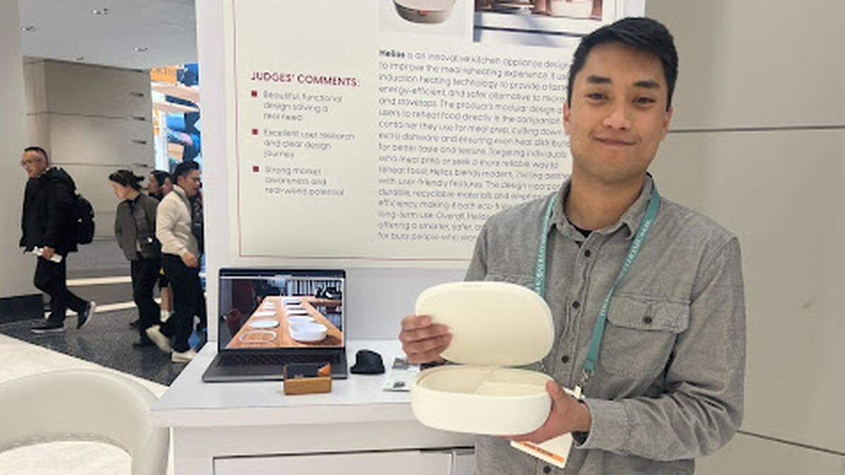 David Griffin, a junior who is studying industrial design at the WWU College of Engineering and Design, won the International Housewares Association’s 32nd Student Design Competition and the $3,500 grand prize for a food storage and heating system called Helios.