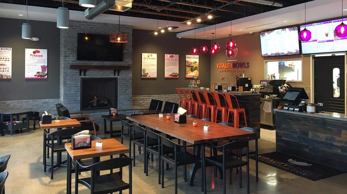 A photo of the Vitality Bowls cafe in Tualatin, Ore. The Bellingham Vitality Bowls is expected to have a similar look when it opens this spring near the Regal Barkley movie theater.