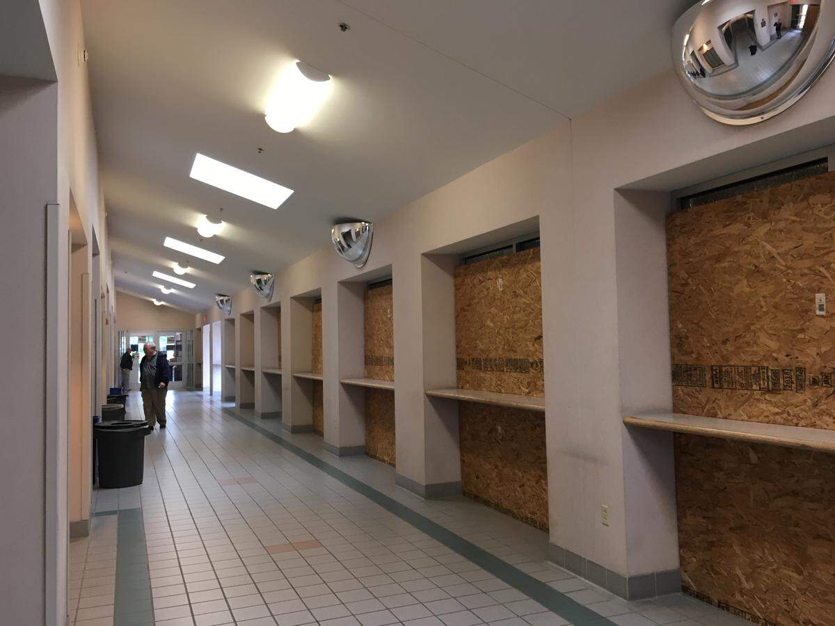Windows were shattered in the Mount Baker Station's lobby, service area and hallways containing post office boxes.