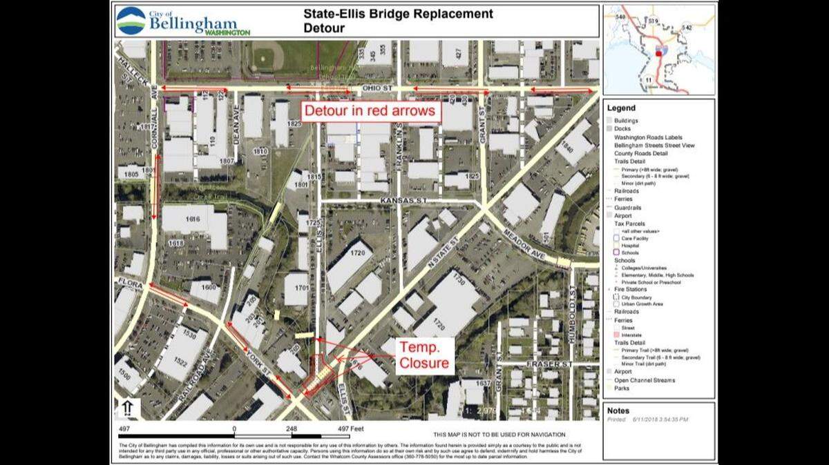 The replacement of an 81-year-old bridge over Whatcom Creek on the northern edge of downtown Bellingham is scheduled to start in spring.