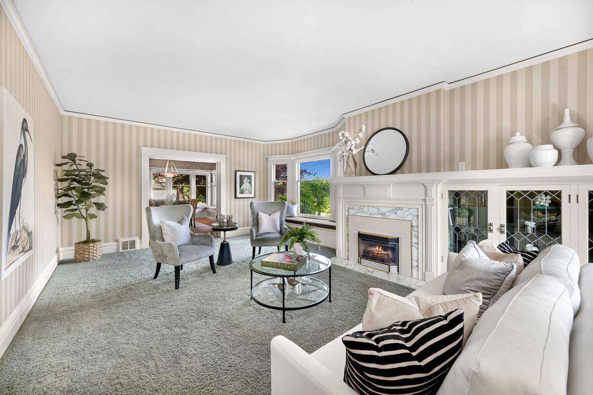 The home has five bedrooms and three bathrooms.