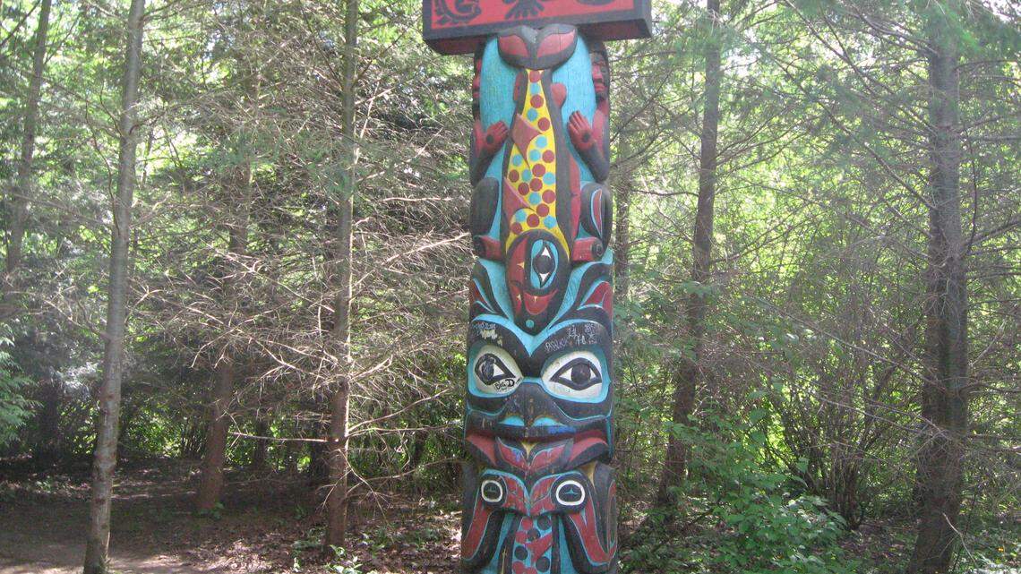 The City of Bellingham removed a totem pole that used to stand along the Whatcom Creek Trail after vandals tagged it. The hope is to have the original carvers restore the totem, which was given to the city by the Lummi Culture Commission.
