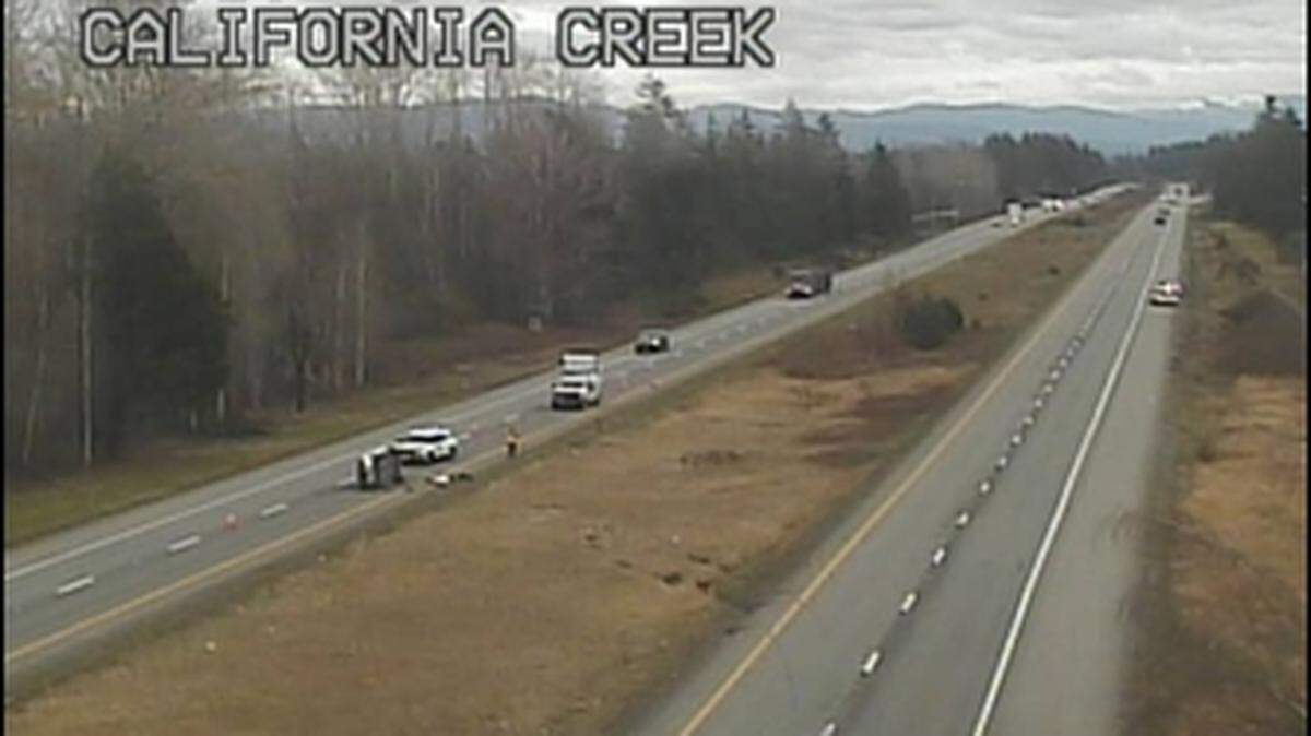 One vehicle has flipped on I-5 near Ferndale on Tuesday, causing delays.