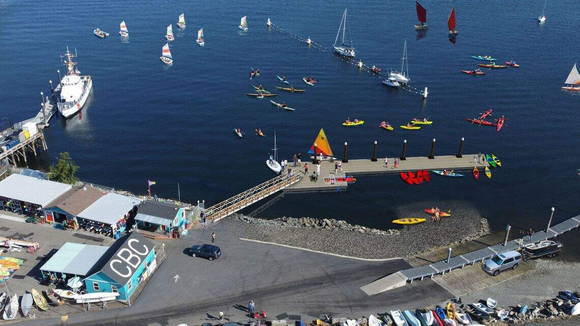 Construction of a public dock for launching kayaks is underway in Fairhaven