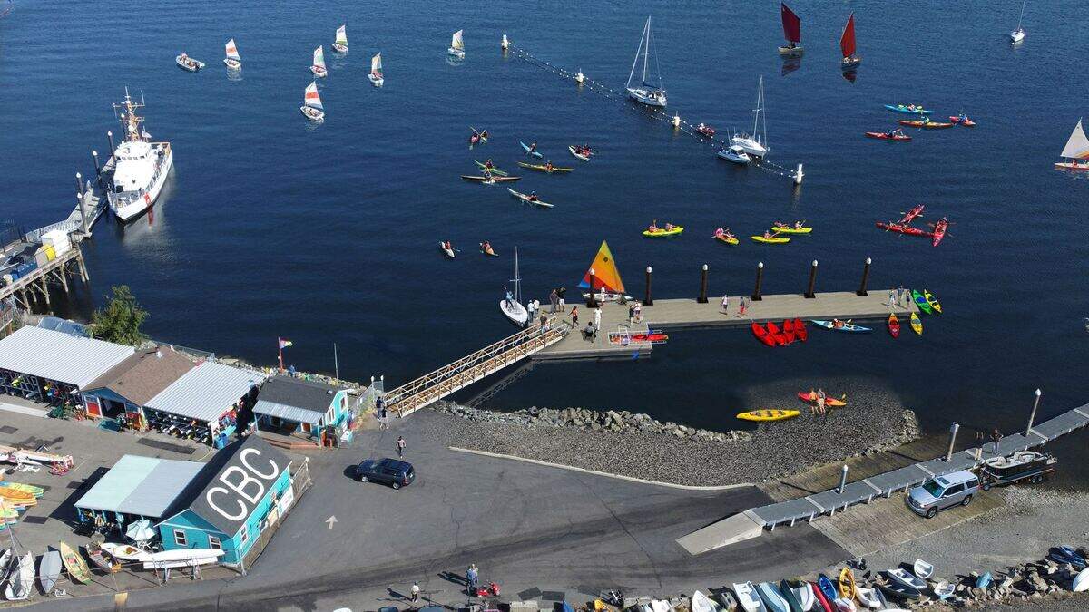 Construction of a public dock for launching kayaks is underway in Fairhaven