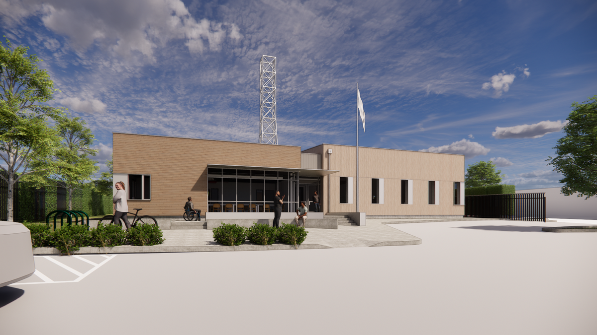 Bellingham’s new 911 center is shown from the south in this concept drawing.