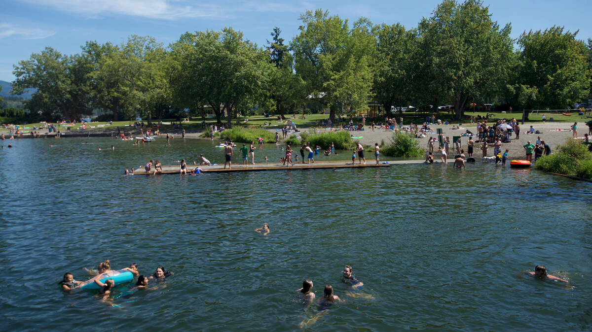 People cool off in Lake Whatcom at Bloedel Donovan Park in this file photo from 2020.