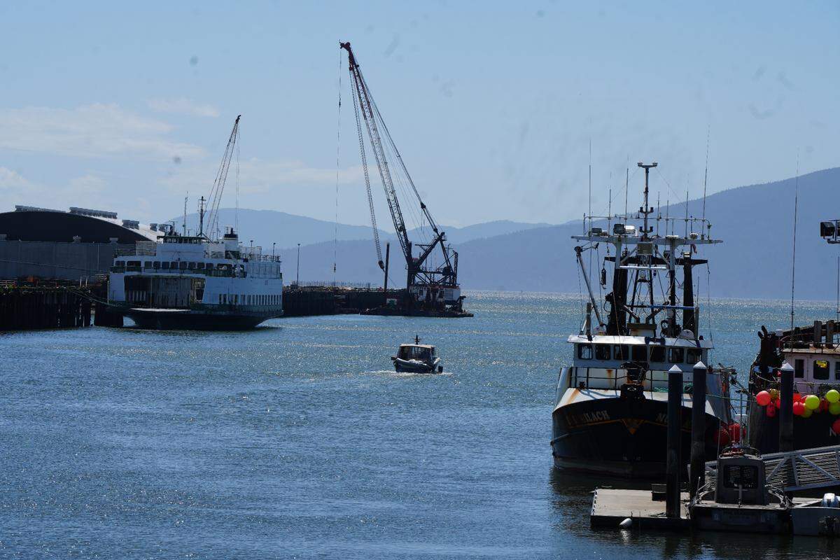 Boats line the waterfront in Bellingham.