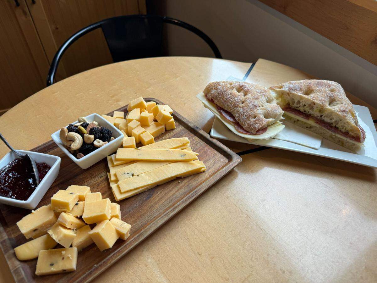 A salami sandwich and charcuterie board from Appel Farms on Wednesday, June 26, 2024 at 6605 Northwest Dr. in Ferndale, Wash.