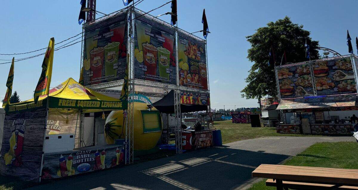 Lemonade stands and food stands at The Northwest Washington Fairgrounds at 1775 Front St. in Lynden, Wash. on August 7, 2024.