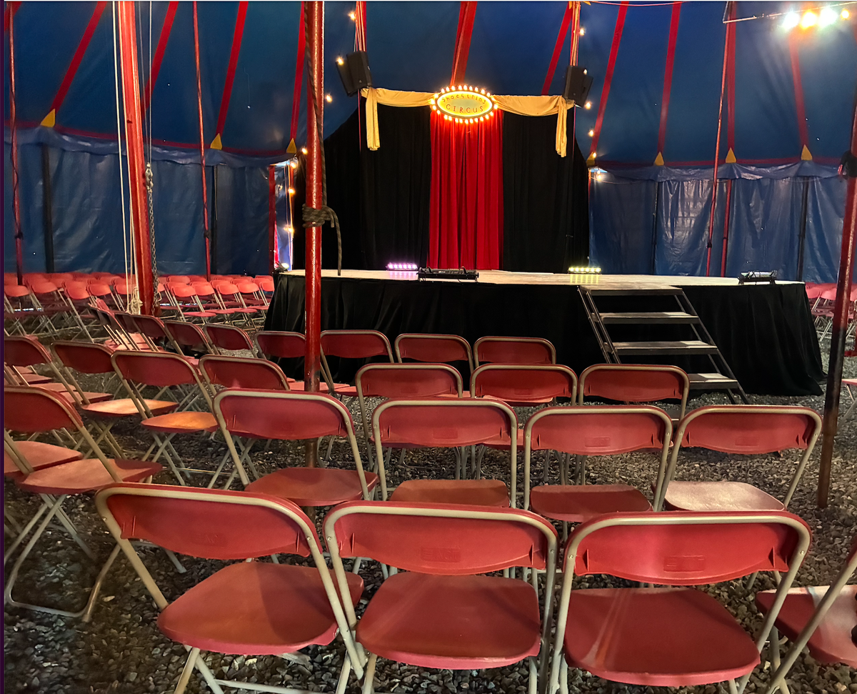 The interior of Shoestring Circus big top in Bellingham.