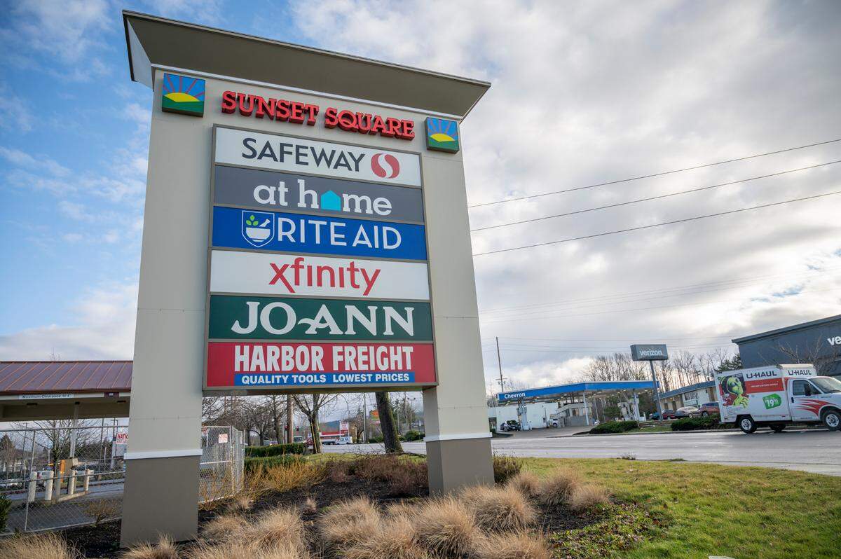 Sunset Square, on Thursday, Jan 20, 2022, in Bellingham, Wash., has 378,000 square feet of retail space and was sold for $53 million, according to a news release from the commercial real estate brokerage CPX.