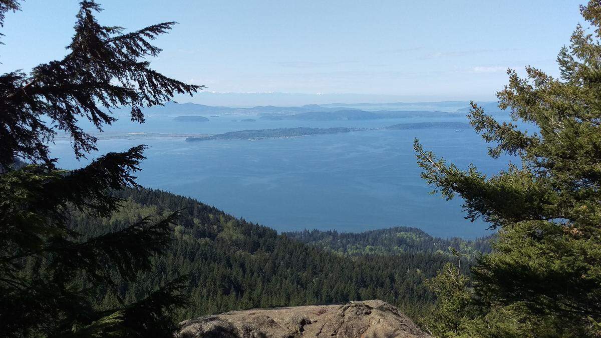 Part of the sweeping view from the top of Oyster Dome on Blanchard Mountain in May 2018.