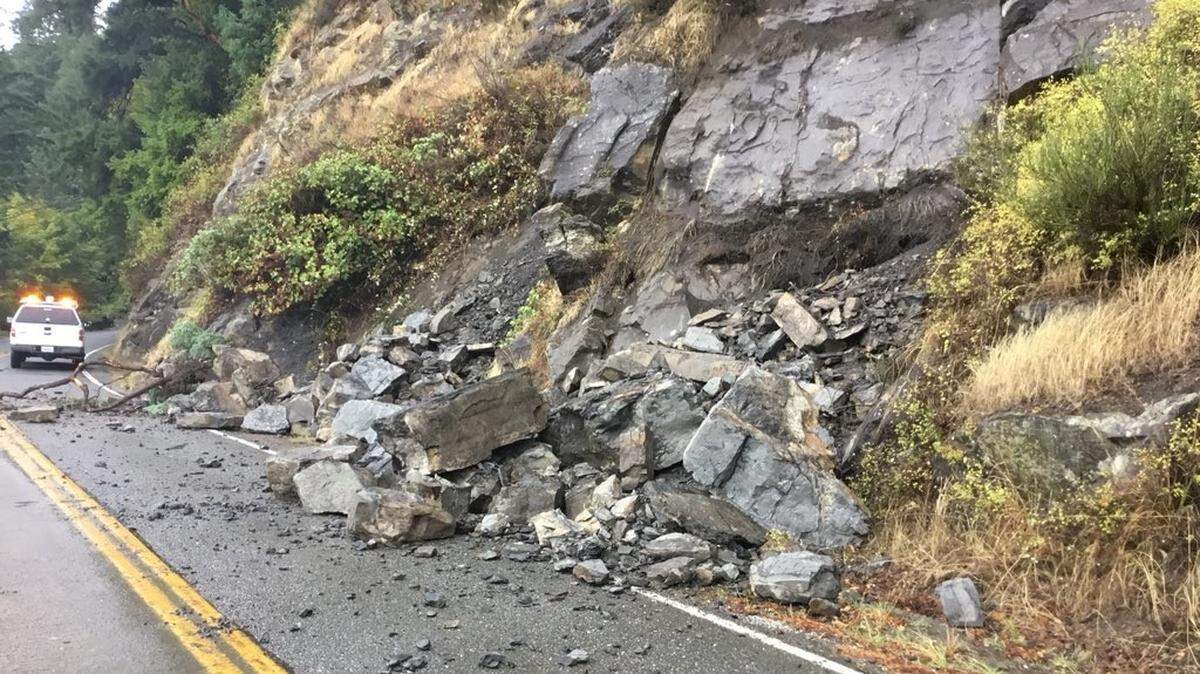WSDOT announced Wednesday that Chuckanut Drive has been closed in both directions because of a rock slide that is blocking all lanes at milepost 12 near Blanchard Road.