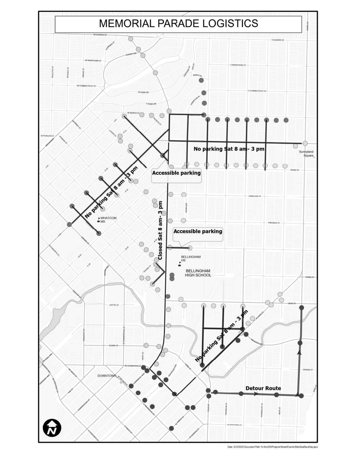 Several blocks of Cornwall Avenue will be closed on Saturday, May 24, for the Whatcom Memorial Day Parade.