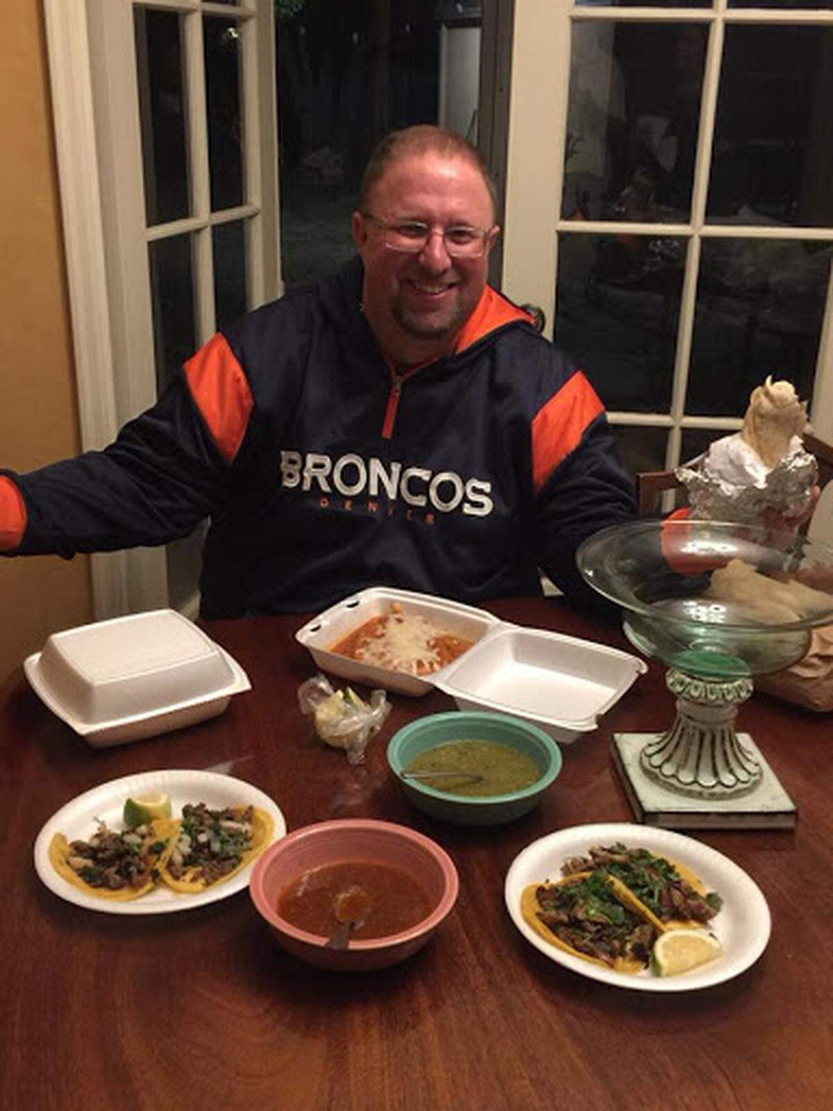 Dave Rasbach visits with family in California in 2018.