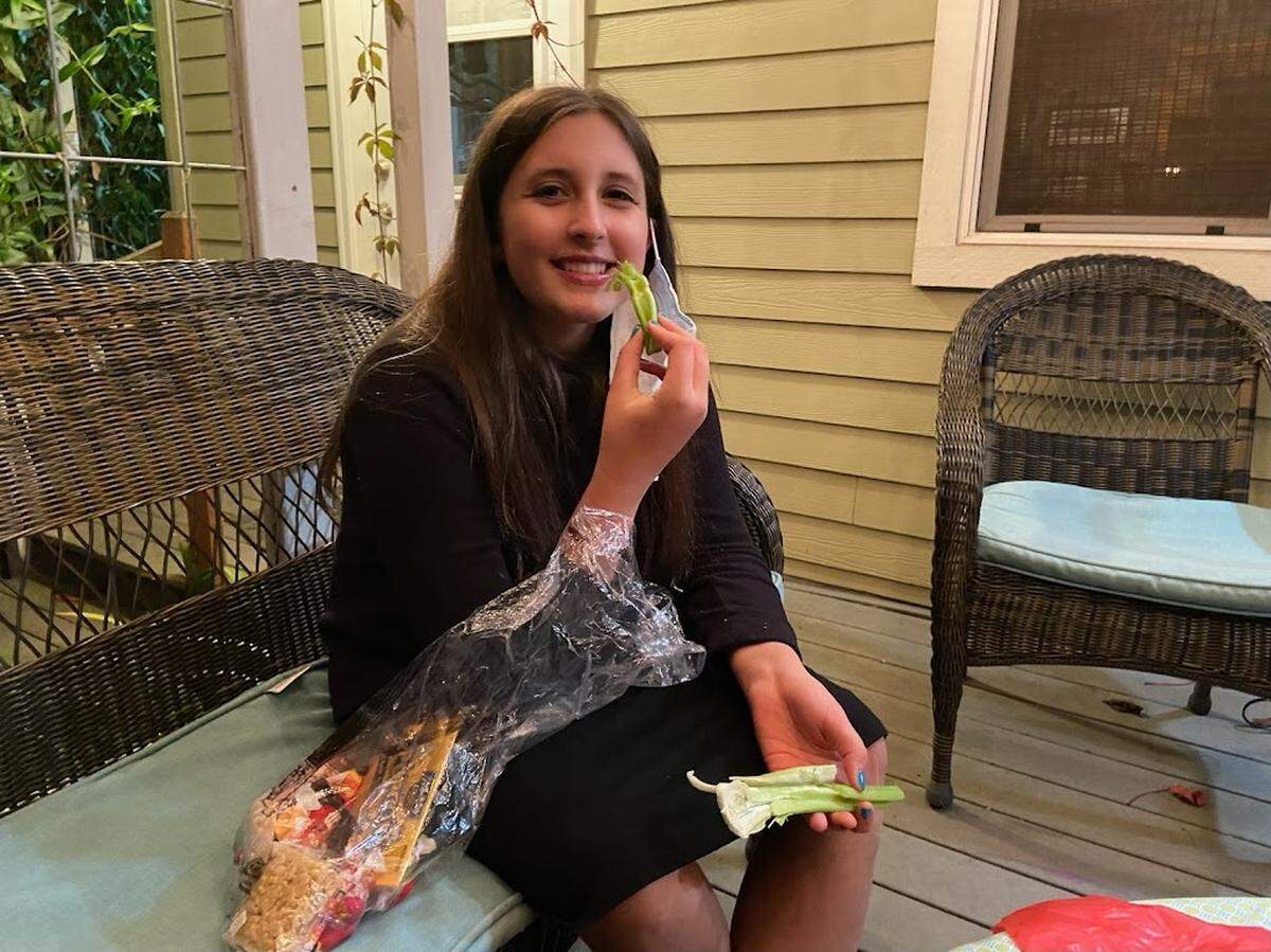 Lucy Guerra munches on a stalk of celery in an undated photo in Bellingham, Wash.