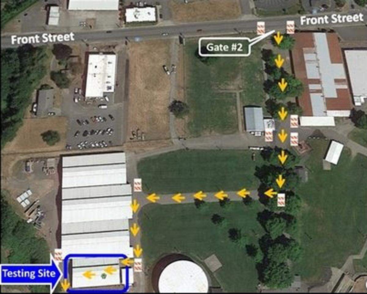 Beginning Dec. 1, all of Whatcom County’s low-barrier community drive-thru COVID-19 testing will be moving to the Northwest Washington Fairgrounds in Lynden to provide shelter during the region’s inclement weather months. The new testing site will be in the Henry Jansen Agricultural Center Pig Barn.