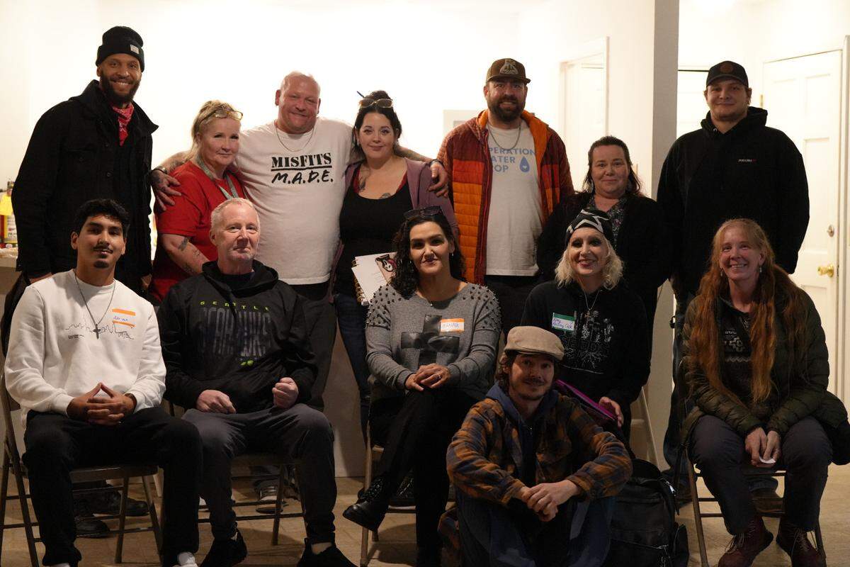 More than 15 representatives from several local organizations gathered to discuss ways they can best support unhoused individuals living in Whatcom County encampments on December 9, 2024, in Bellingham, Wash.