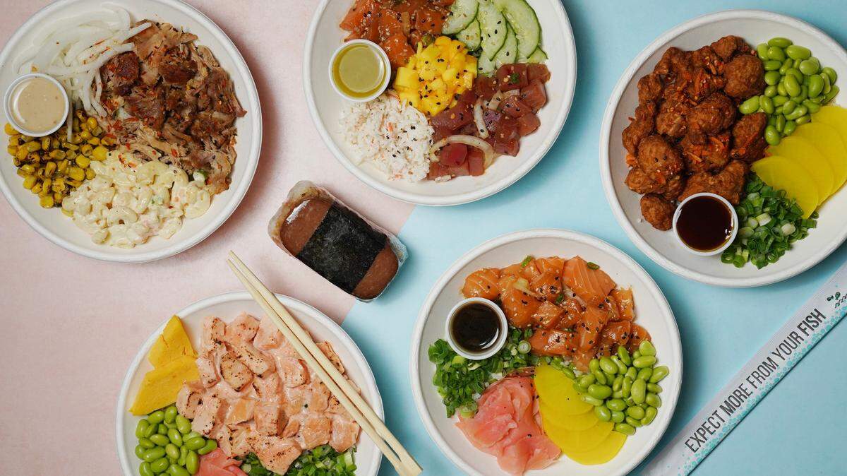 Poke bowls from Catch, a restaurant created by Just Poke.