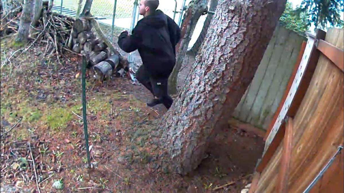 Police posted this photo to Facebook of a burglary suspect running through backyards in the Whatcom Falls neighborhood.