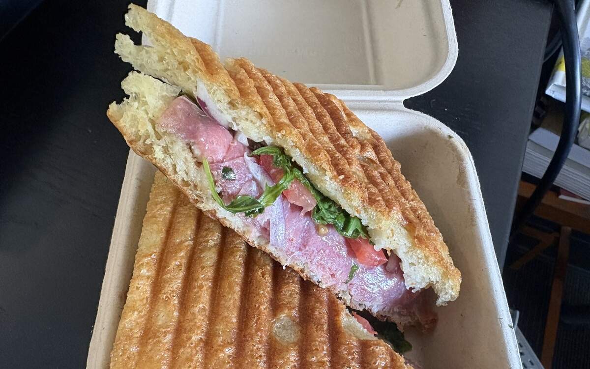 The Italian, a panini sandwich available at Boundary Bay’s new location, Boundary on State.