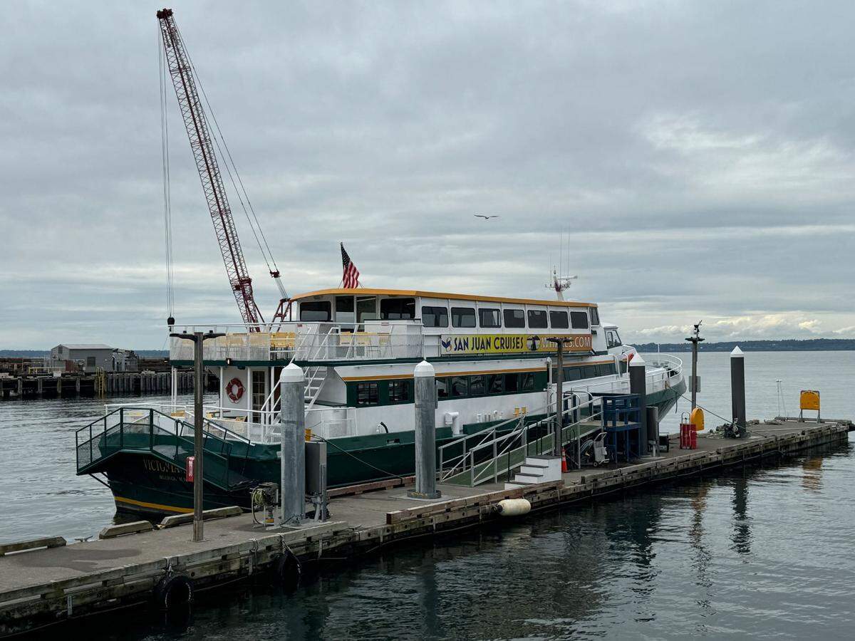 The Victoria Star boat used for the Whatcom Museum History Sunset Cruise on July 20, 2024 at the Bellingham Ferry Terminal.