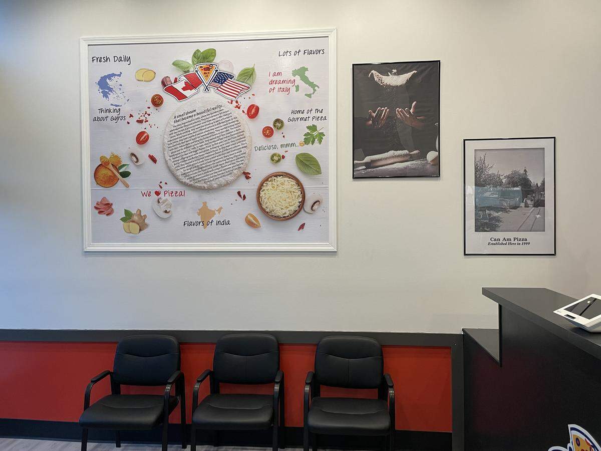 The interior of Can Am Pizza, opening in May 2026 at 1251 Lincoln St Suite 106, in Bellingham, Wash.