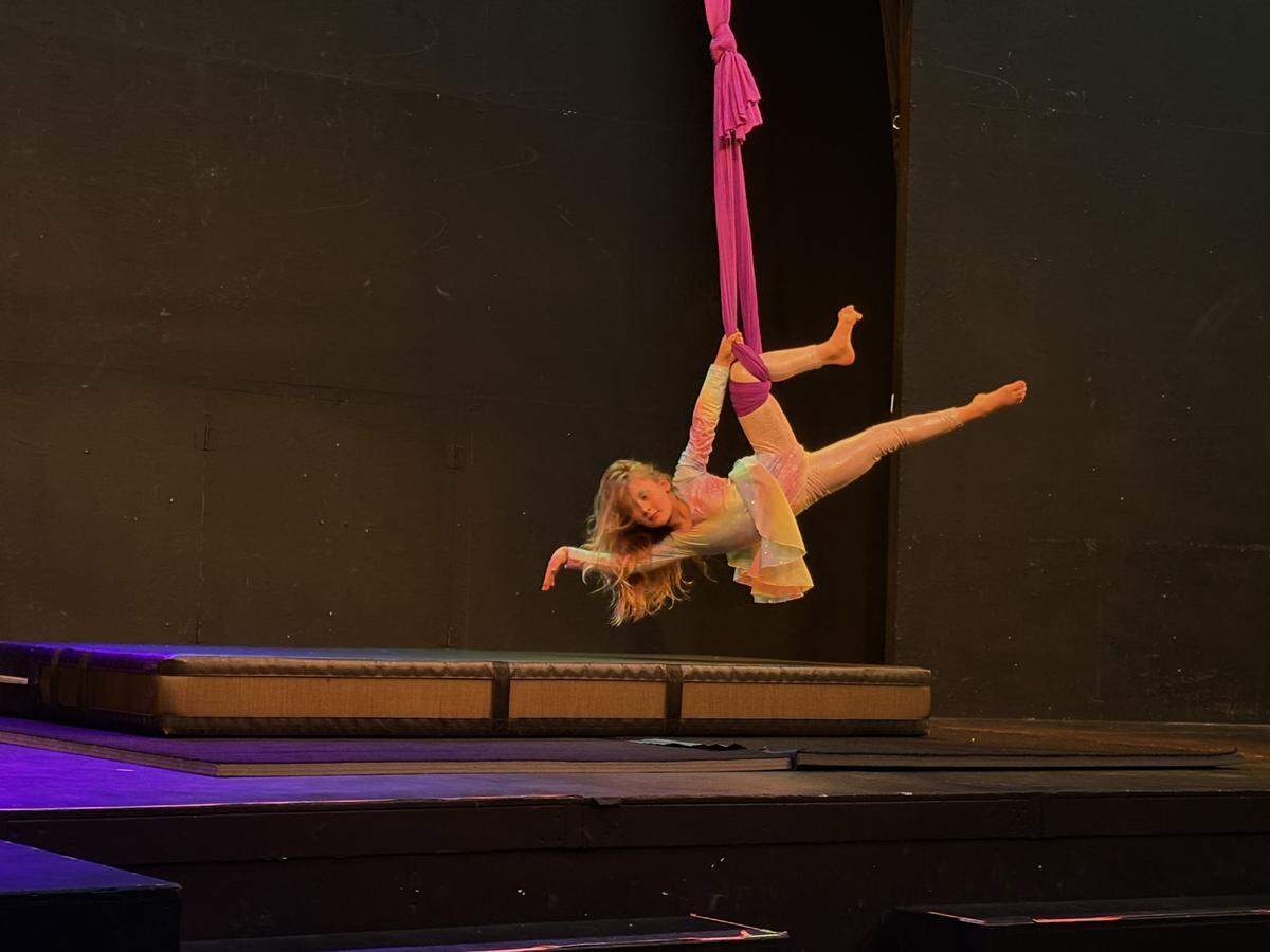 A performer at Vaudevillingham on April 15, 2026, in Bellingham, Wash. The monthly fundraiser event is hosted by The Bellingham Circus Guild.